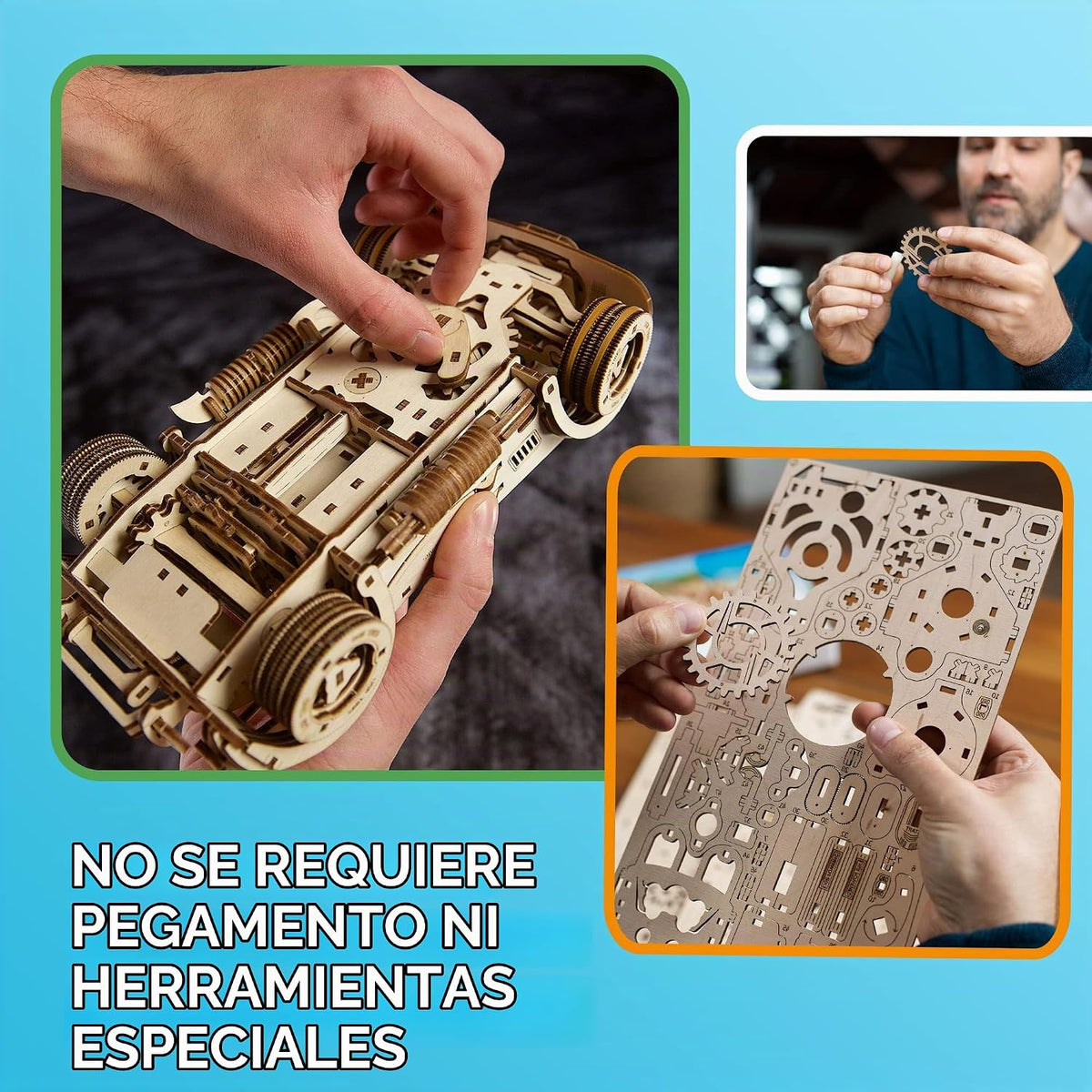 UGEARS Drift Cobra Racing Car - Rompecabezas de madera 3D para adultos
