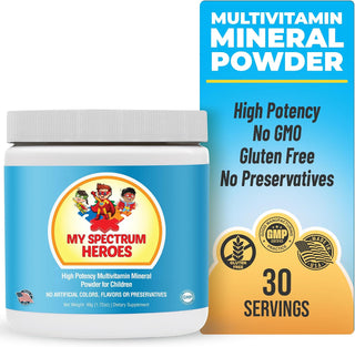 My Spectrum Heroes Multivitamínico en polvo para niños, suplemento...