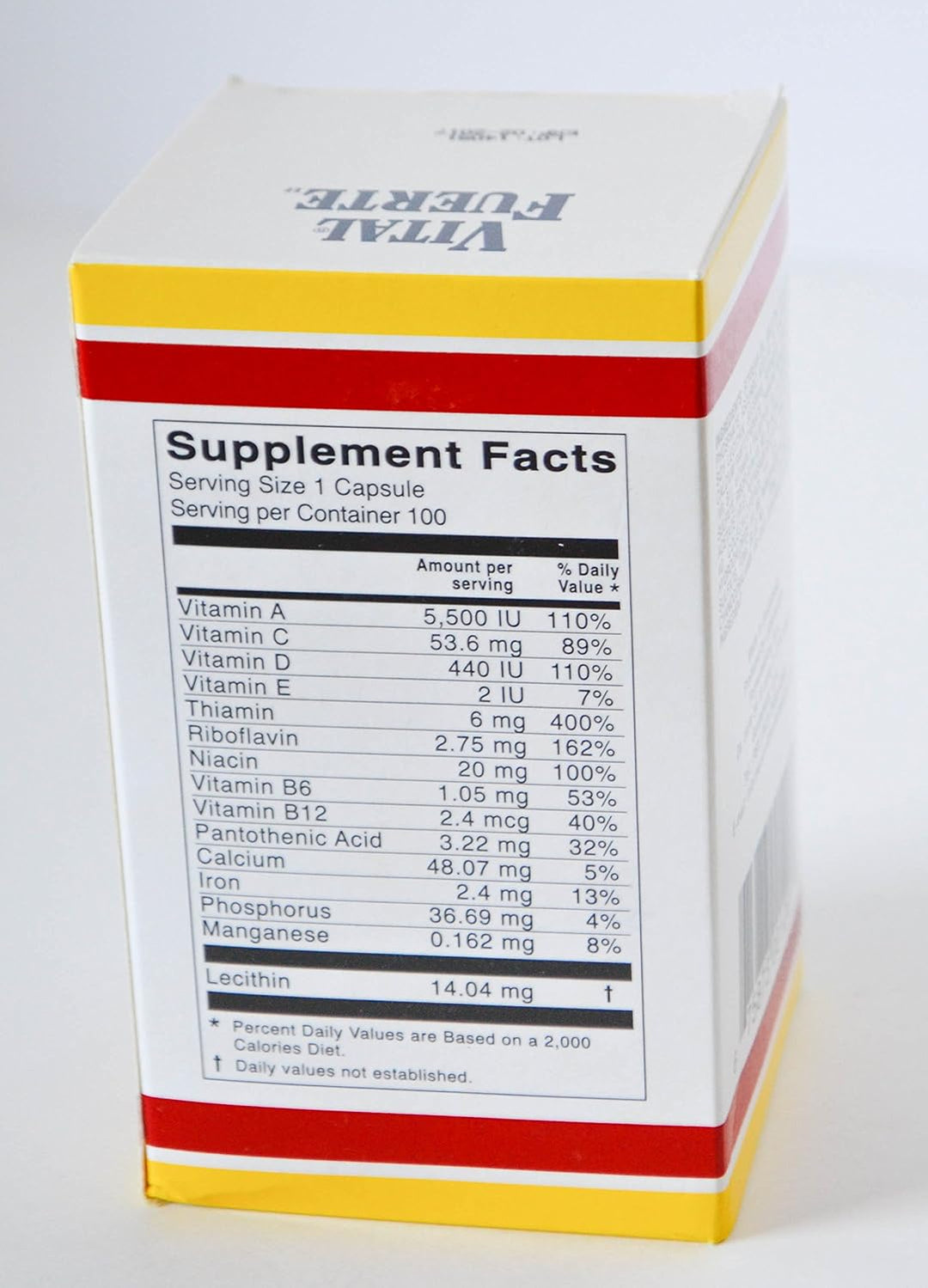 Vital Fuerte Vitaminas y Minerales Suplemento Dietético 100 Cápsula...