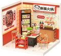 Rolife Super Creator - Juego de construcción de casas de plástico en miniatura con LED, adecuado para figuras pequeñas, juguetes de construcción, kit de diorama, regalos para adolescentes y adultos (Panda Hot Pot)