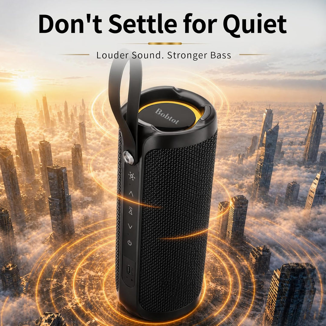 Bobtot Altavoz Bluetooth portátil, altavoz impermeable IPX6 con gra...