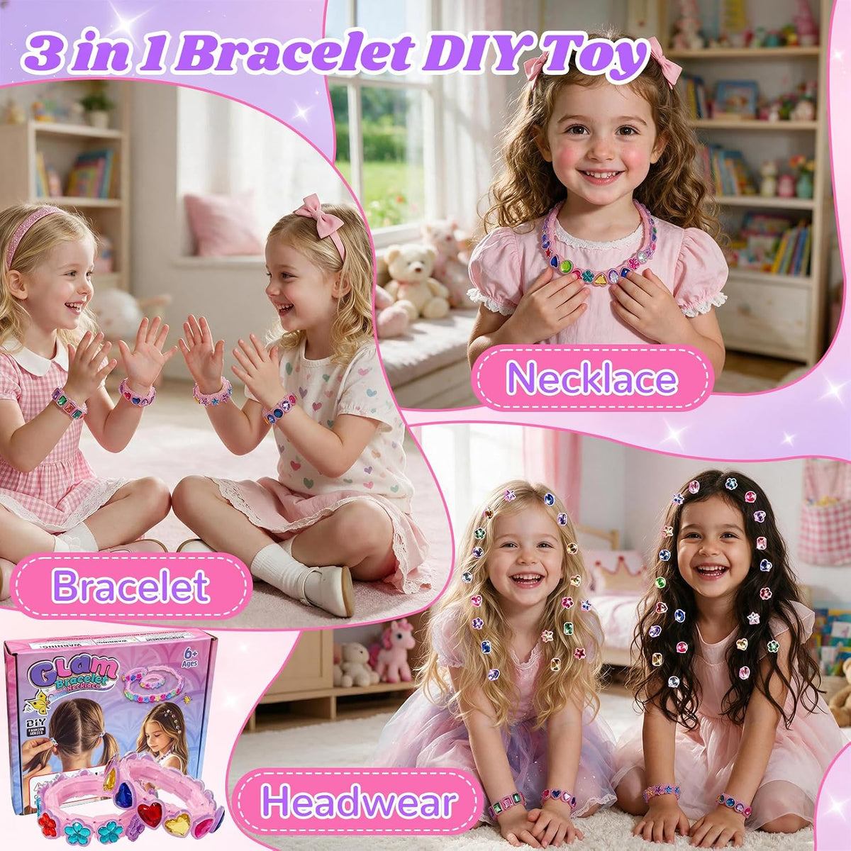 AOSITE Kit de fabricación de pulseras para niñas de 4 a 12 años
