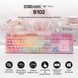 MechLands Aula S102 - Teclado de membrana para juegos con teclado n...
