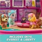 Paw Patrol Skye's World Pupcation Rescue Set con figuras de juguete Skye, Everest y Liberty Bobble Head y RV Camper, juguetes para niños y niñas a partir de 3 años