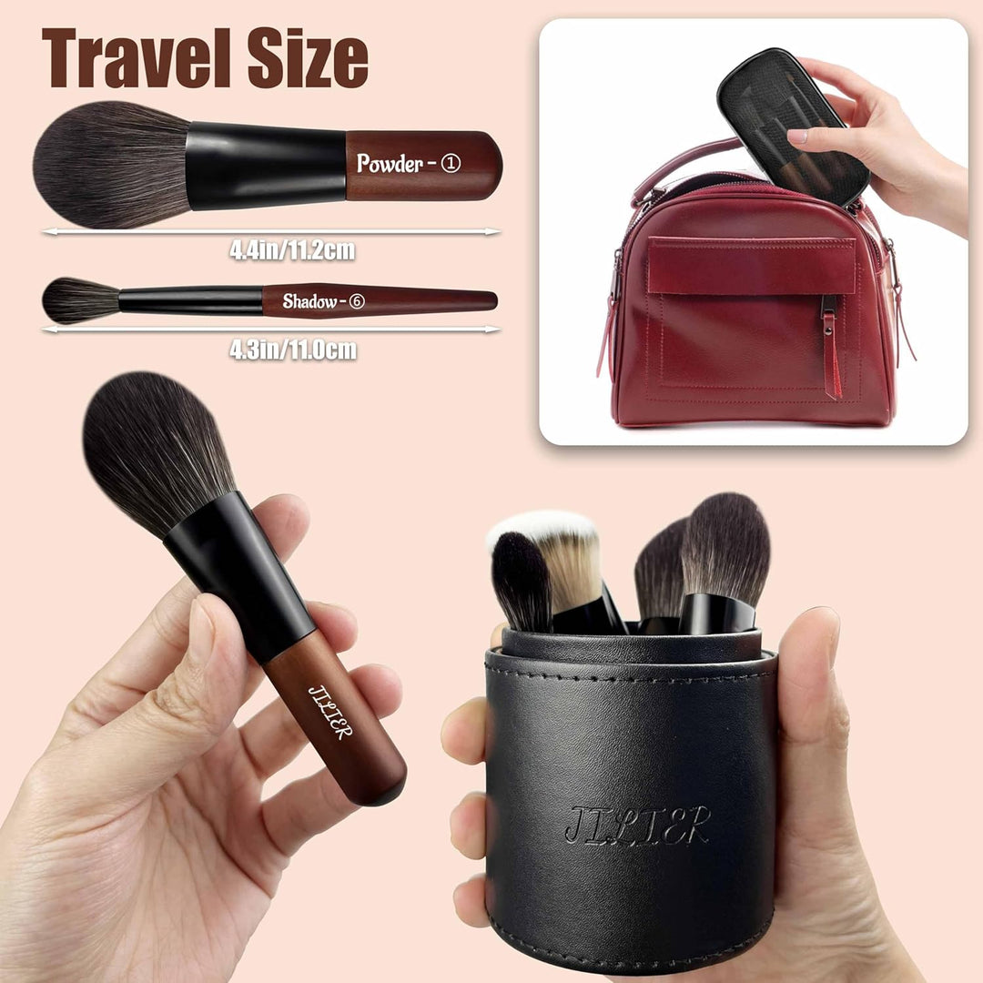 Jilier 14 piezas de mini brochas de maquillaje y espejo de bolsillo...