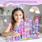 GobiDex Unicorn Toys Magnetic Tiles, Princess Castle Building Set para Girls