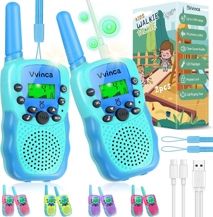 Vvinca Juguetes para Niños y Niñas de 5-7 Años, Walkie Talkies Reca...