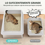 AIPERRO Caja de arena de acero inoxidable extra grande para gatos grandes y