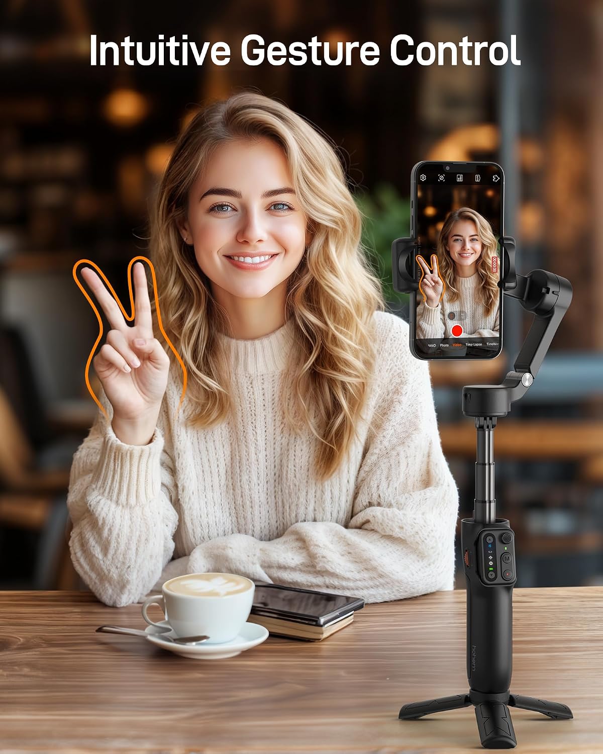 Estabilizador de cardán iSteady X3 SE Plus de hohem para iPhone, cardán de teléfono de 3 ejes con control remoto desmontable, varilla extensible, batería de 11 horas, estabilizador plegable portátil