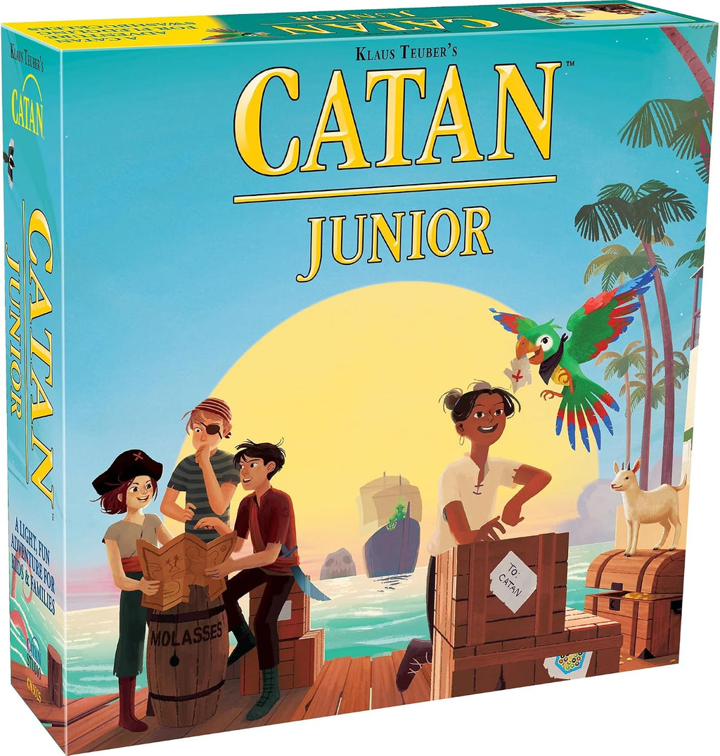 CATAN Juego de Mesa Junior - ¡Aventura de Espadachines para Jóvenes Piratas! Juego de estrategia, divertido juego familiar para niños y adultos, a partir de 6 años, 2-4 jugadores, 30 minutos de tiempo