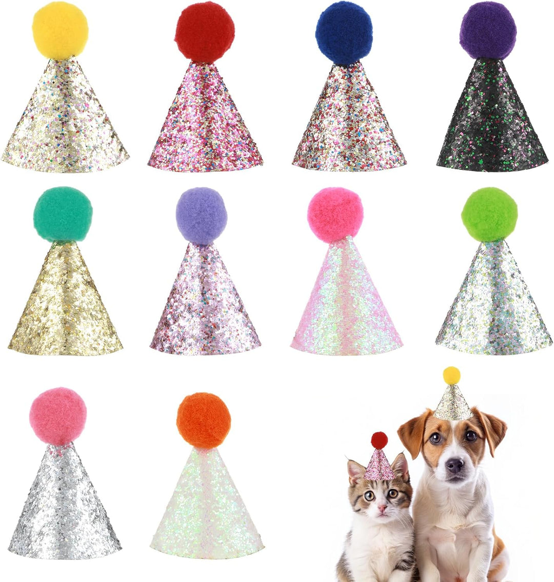 Matwsec 10 sombreros de cumpleaños para gatos mini