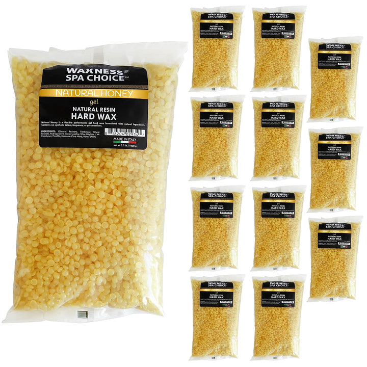 Waxness Spa Choice - Cuentas de cera dura de gel de miel natural, 2...