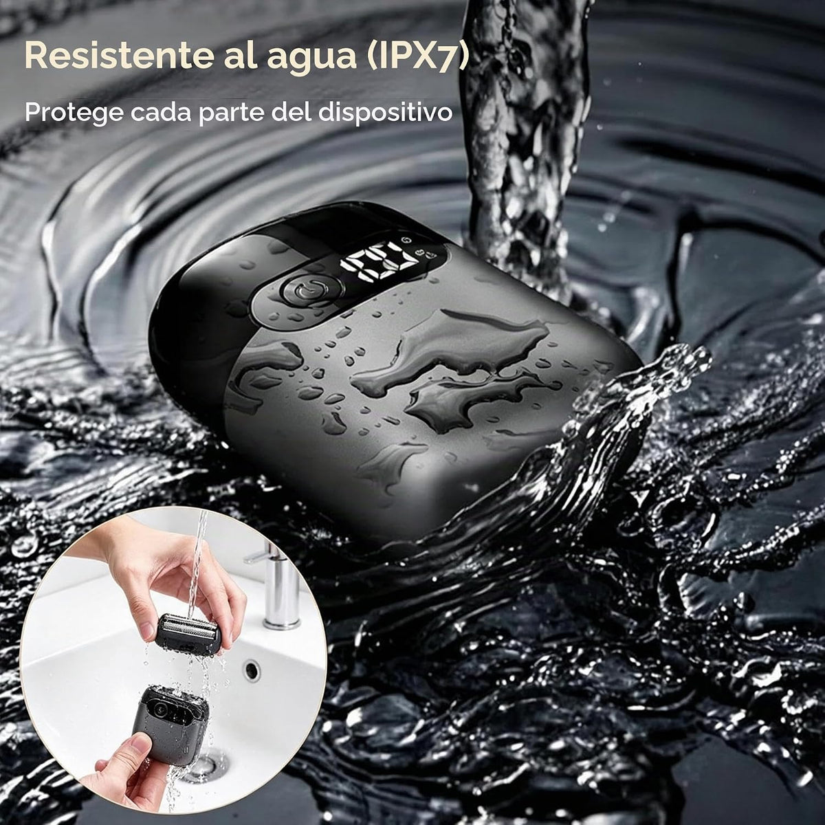 Maquinilla de afeitar eléctrica para hombres, afeitadora de aluminio y