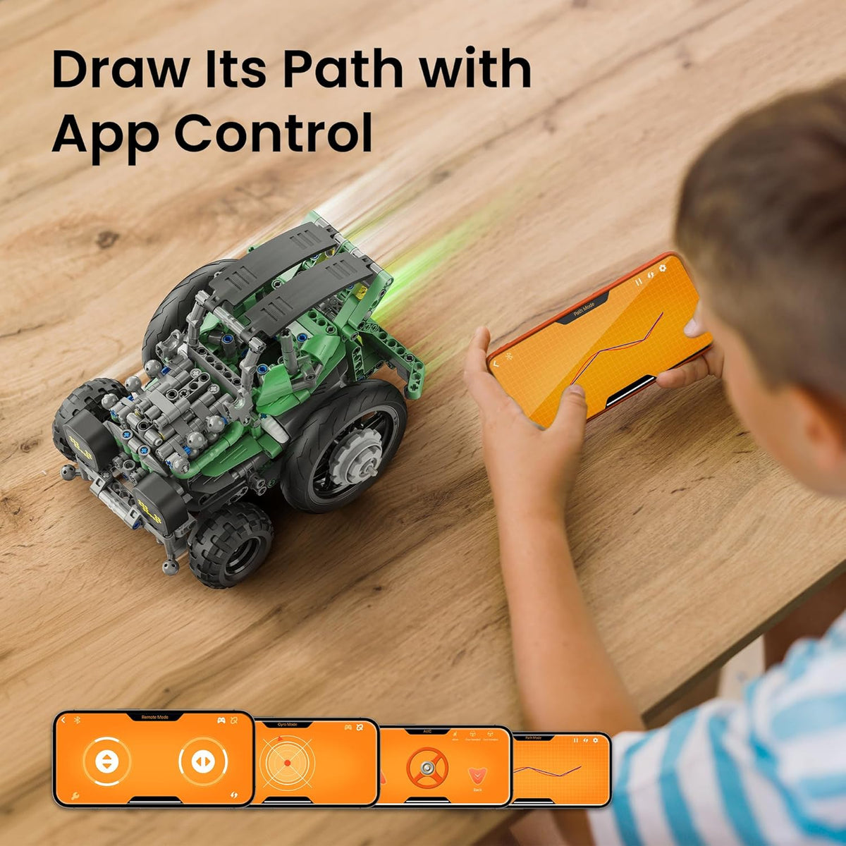 Sillbird Kit de construcción de automóviles robot con control remoto, Verde
