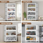 BROVIEW 1020QT - Contenedores apilables extra grandes con tapa, paquete de