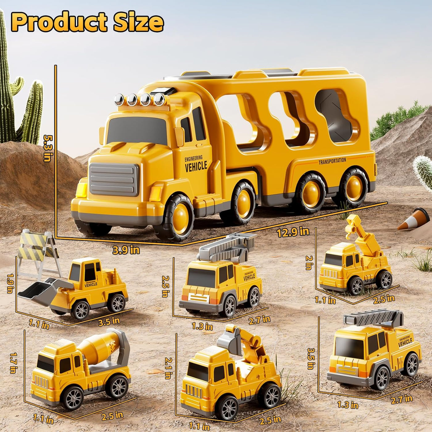 KIZONLY Camiones de Construcción de Juguete para Niños de 2 3 4 5 A...