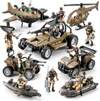 Juego de juguetes 78 en 1 para hombres del ejército con camión militar realista, A-(78 en 1)