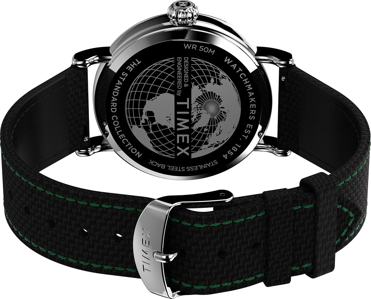 Reloj analógico para hombre Timex Standard de 3 agujas 40 mm | Luz INDIGLO y agujas luminiscentes | Correa ajustable y resistente | Resistencia al agua 50M