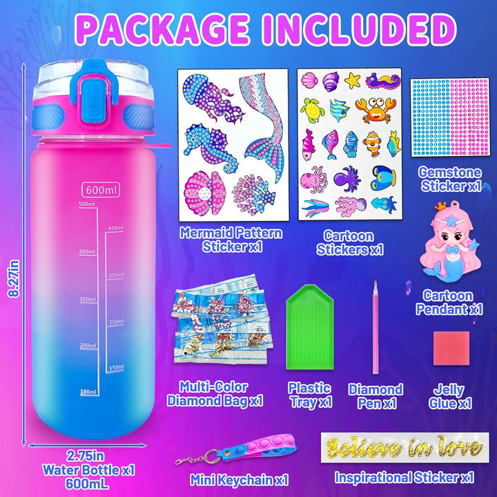 EDsportshouse Kits para decorar tu propia botella de agua para niña...