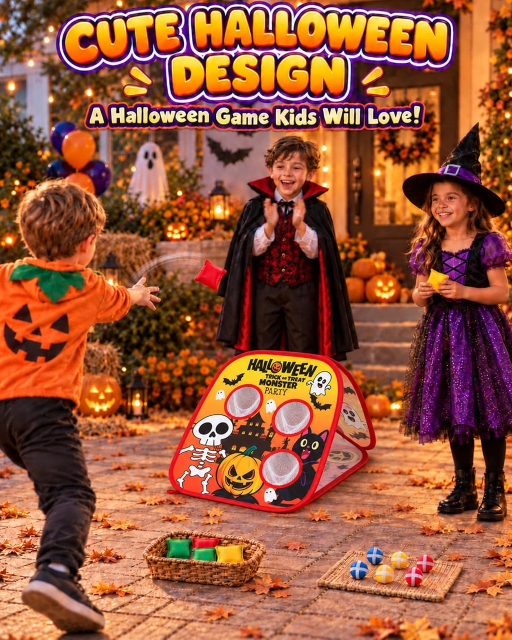 Juego de lanzamiento de bolsas de frijoles de Halloween para niños