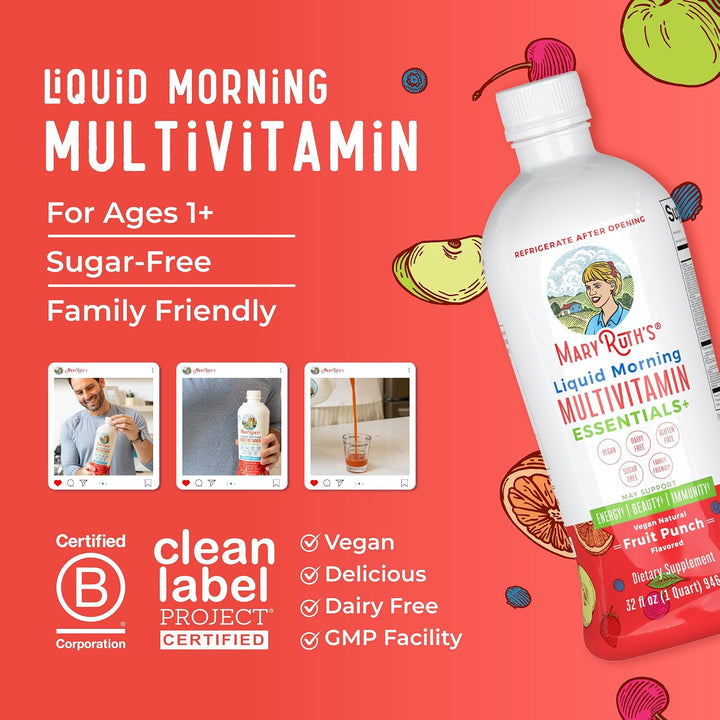 MaryRuth Organics Liquid Morning Multivitamin Essentials+ Vitamina...