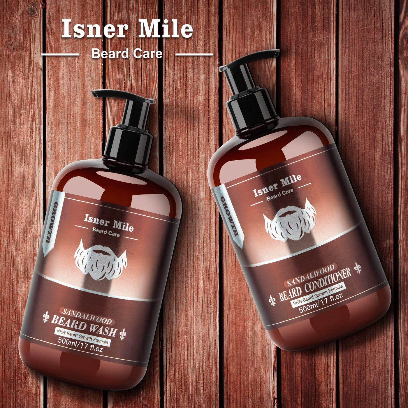 ISNER MILE Set de lavado y acondicionador para barba para hombres,...