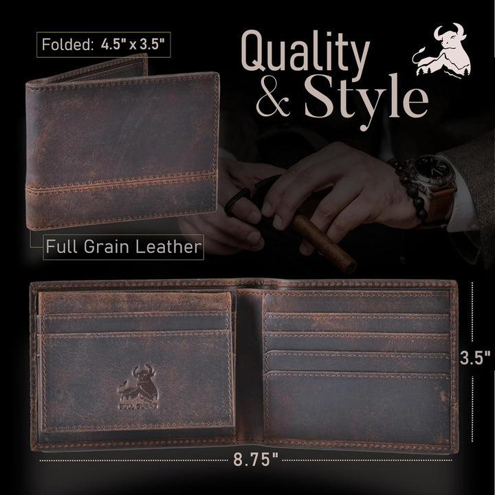 BULL GUARD Cartera de cuero RFID | La respetada cartera plegable de...