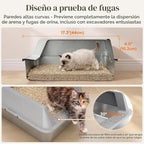 Lifewit Caja de arena para gatos de acero inoxidable para gatito, 17.7 ×