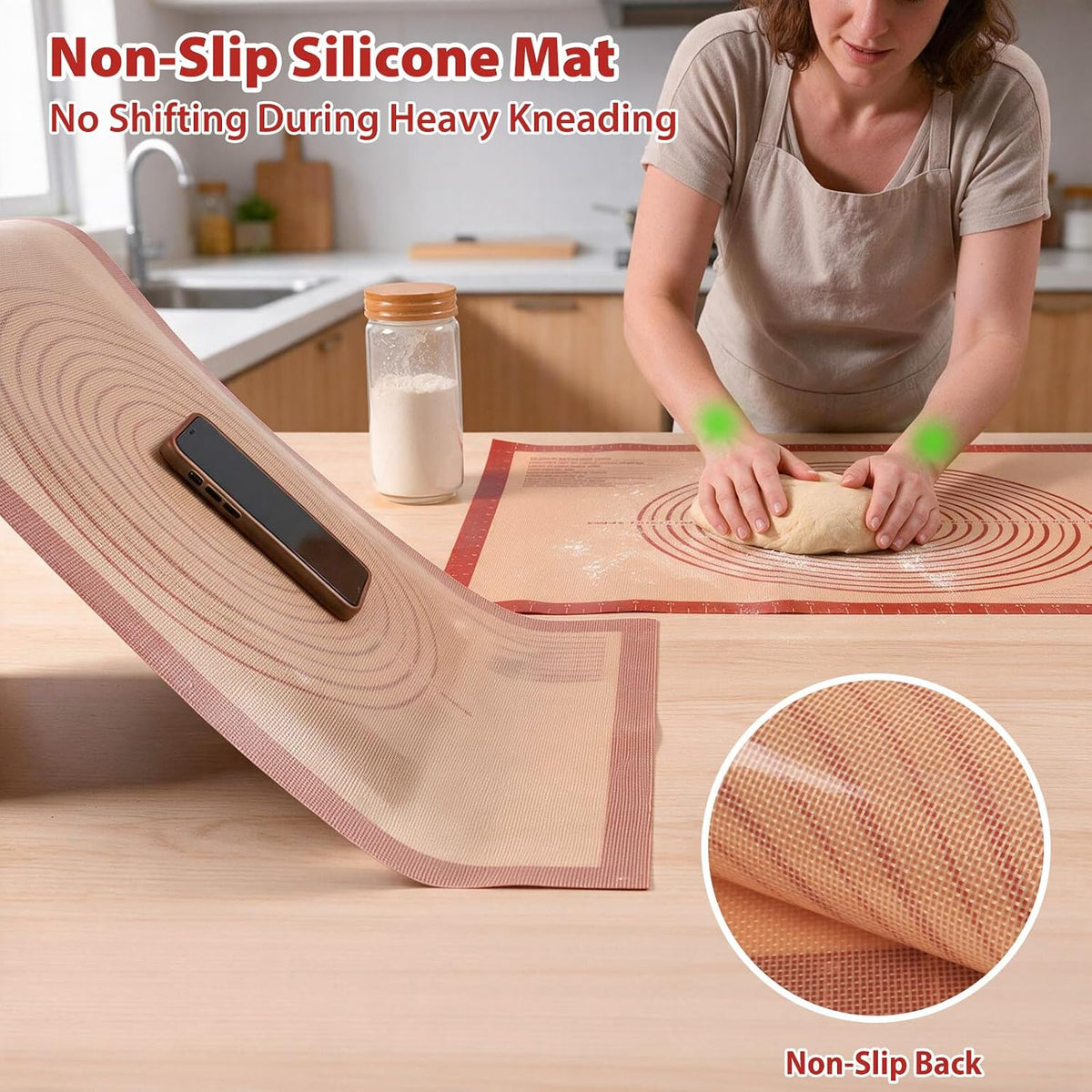 Alfombrilla antideslizante de silicona para repostería, medidas extra