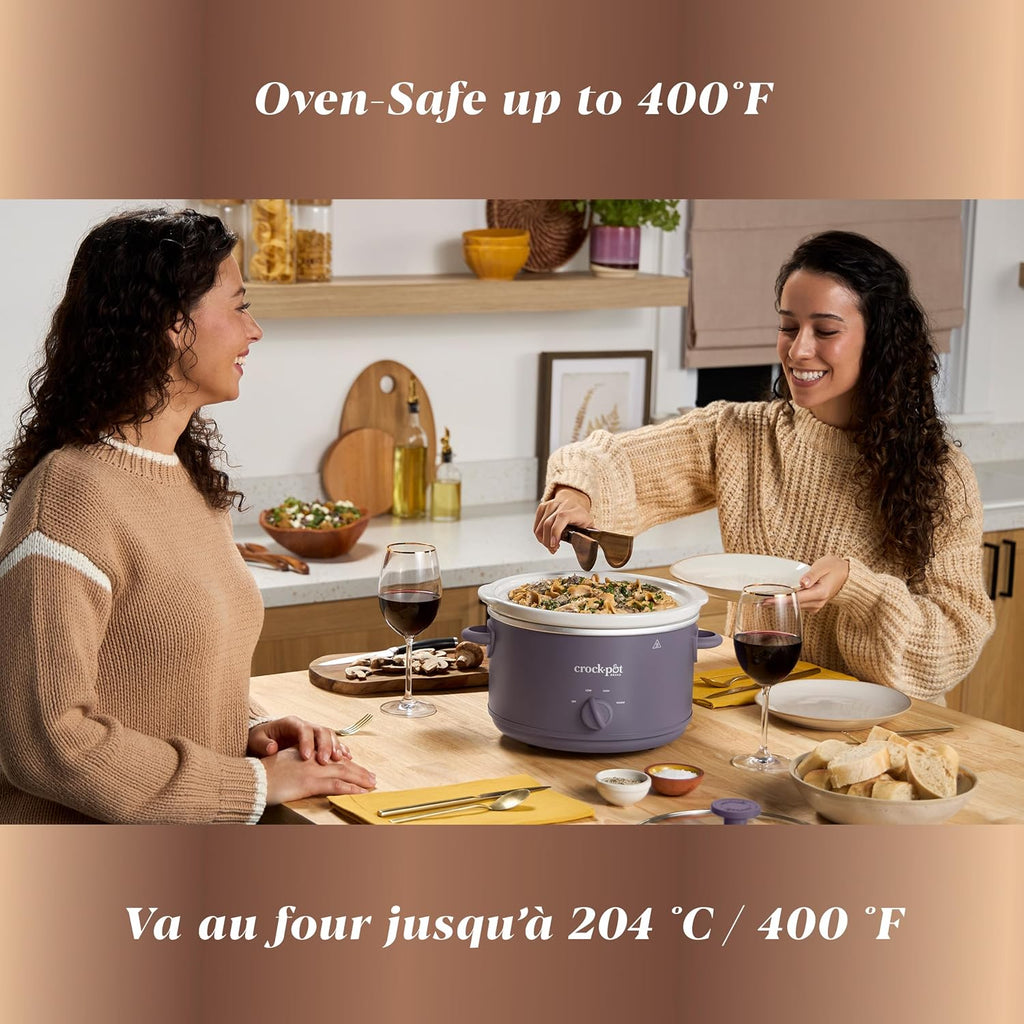 Crock-Pot Design Series - Olla de cocción lenta manual de 4.5 cuartos de galón, papa morada