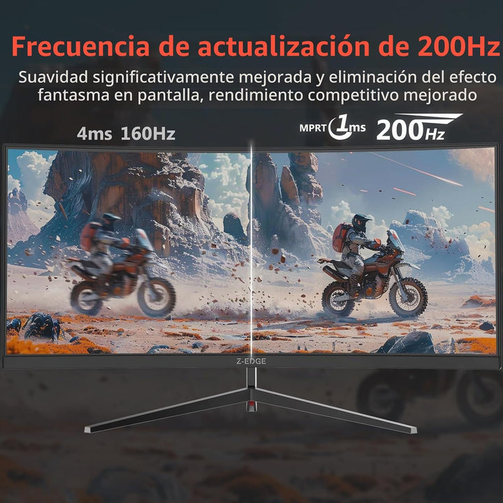 Z-Edge - Monitor curvo para juegos de 30 pulgadas, WFHD1080P 200Hz...