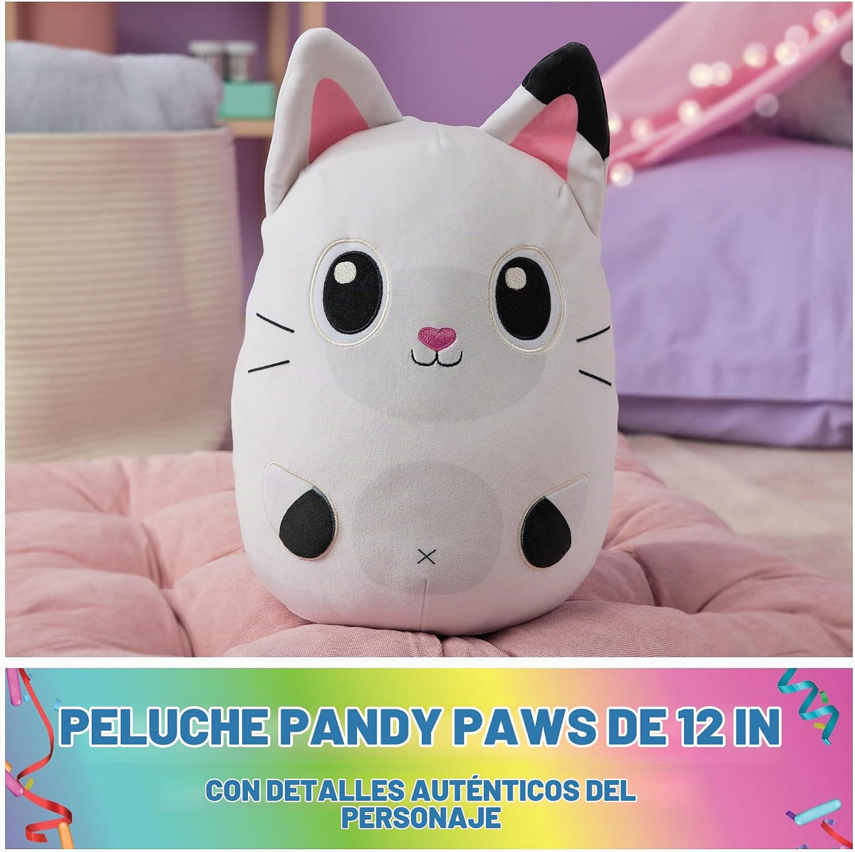Gabby's Dollhouse - Juguete de peluche oficial de Pandy Paws de 12 pulgadas