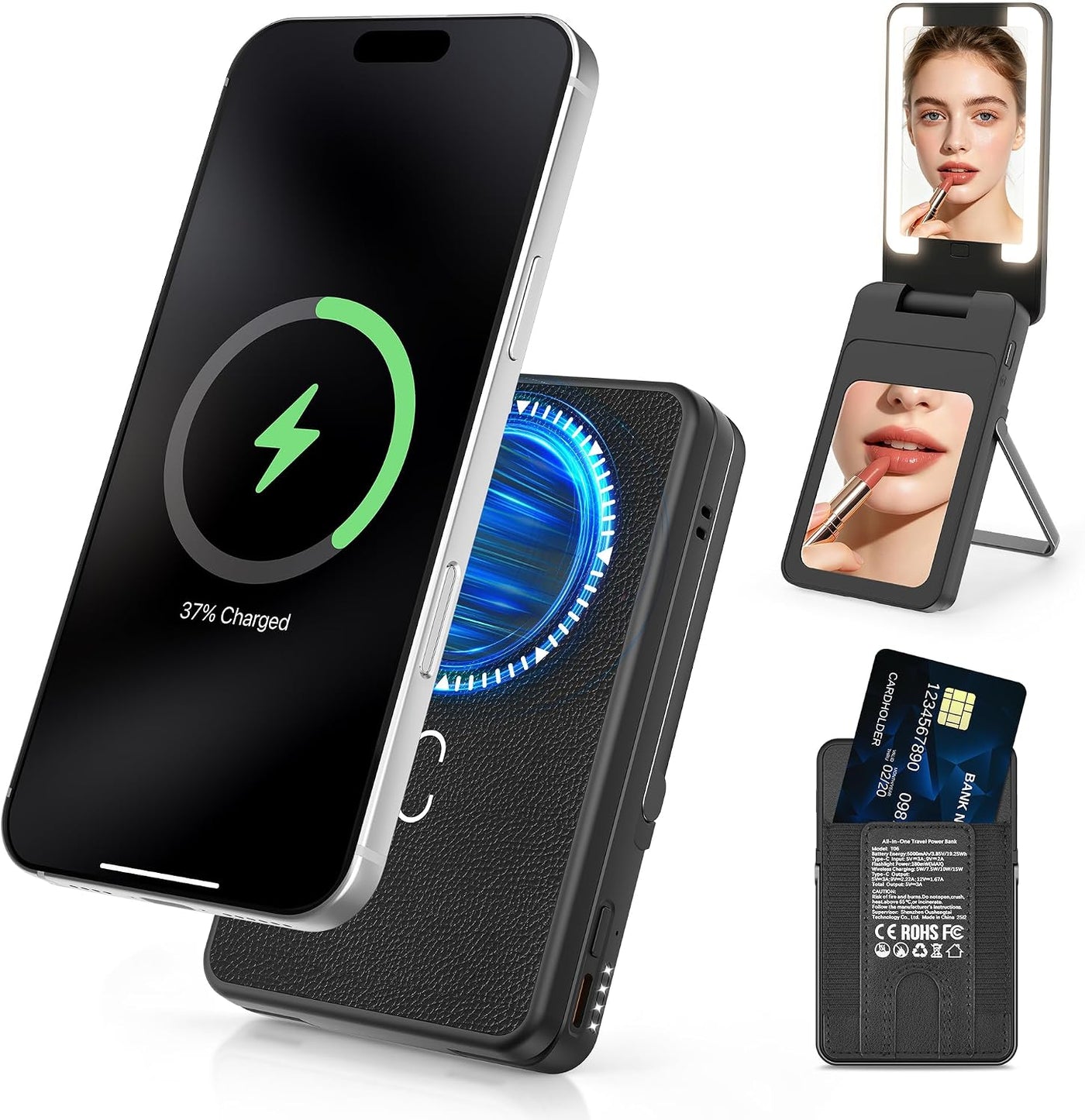 DOSUKE Banco de energía inalámbrico magnético, cargador portátil de...