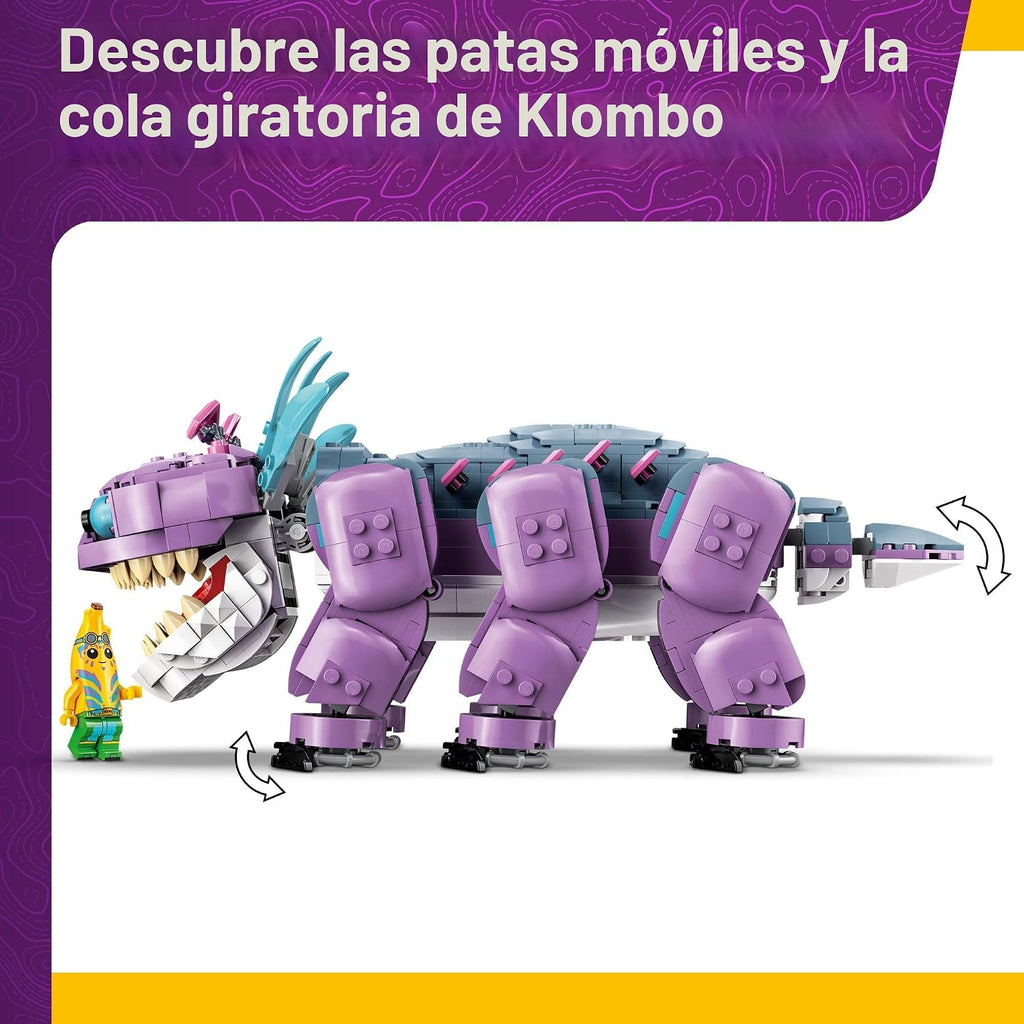 LEGO Fortnite Klombo Kids Toy - Figura de acción Fortnite con minifiguras Peely y Oro - Juguete de construcción y juego de rol para niñas y niños de 10 años en adelante - Idea de regalo para