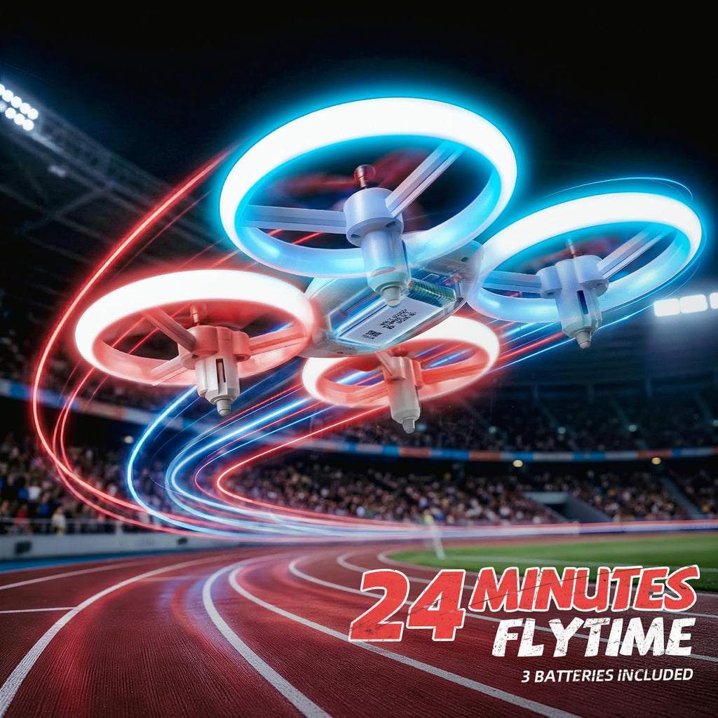 Veeniix RC Drone para niños Anti-colisión Quadcopter LED Luz Rojo