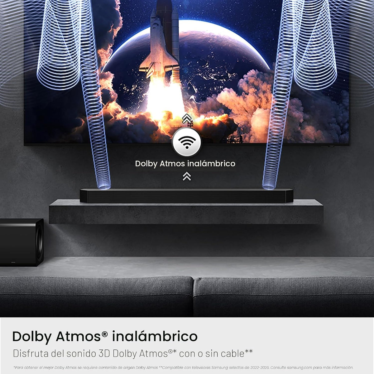 Samsung Barra de sonido de la serie Q HW-Q800H con subwoofer inalámbrico, modelo 2026