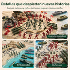 3 otters Set de 360 FIGURAS de Soldados, Figuras de Acción Militares con Portaaviones