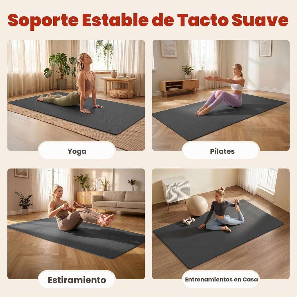 Colchoneta de Yoga Grande, 6' x 4' / 6' x 3' x 6 mm / 8 mm / 12 mm de espesor para entrenamiento
