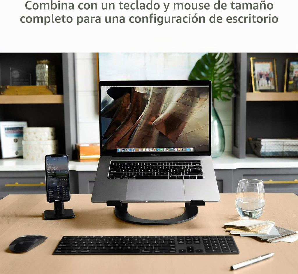 Twelve South Curve para MacBooks y Laptops | Soporte ergonómico de refrigeración para escritorio para el hogar u la oficina (negro mate)
