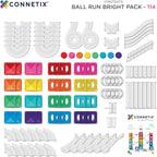 CONNETIX Magnetic Tiles Bright Ball Run Pack, 114 piezas