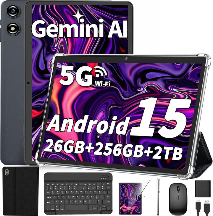 Tablet Android de 10 pulgadas, tableta Android 15 2026 con teclado,...