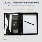 cossini Premium Business portafolios/portadocumentos de piel sintética con cierre y funda interior para tablet de 10.1 pulgadas (Bonos: Libreta de notas, calculadora, bolígrafo y eBook)