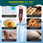 Copkim Juego de 6 Termómetros de Cocina Impermeables para Agua, Líquidos, Velas y Carne con Sonda Larga de Lectura Instantánea para Cocina, Barbacoa, Parrilla, Dulces (Negro, Blanco, Rojo)