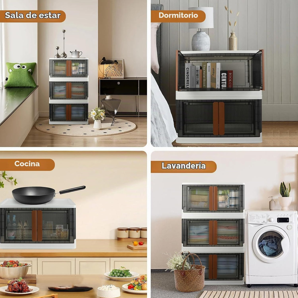 Contenedor de almacenamiento, gabinete con tapas, extragrande