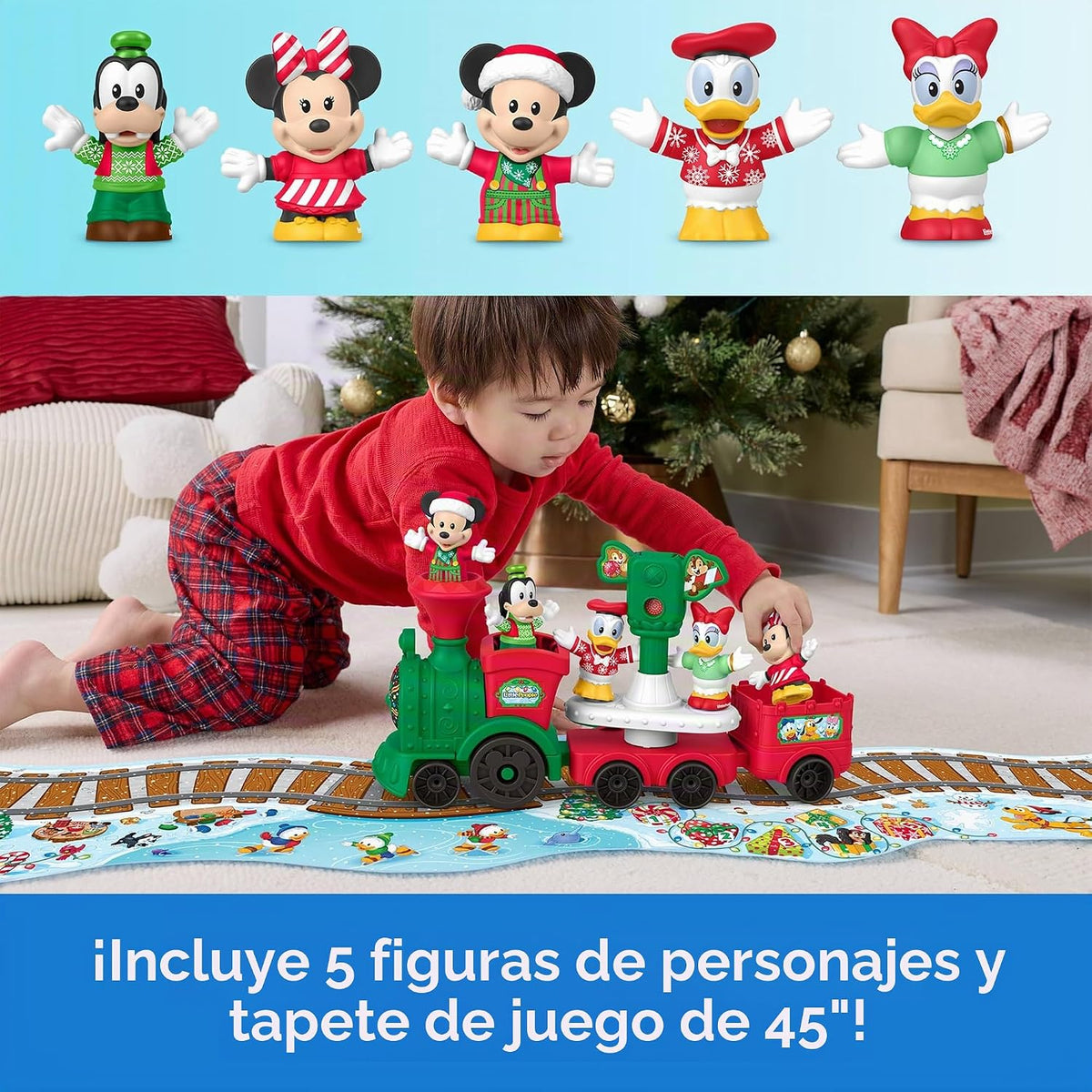 Fisher-Price Little People Disney Jr - Juguete musical de tren navideño