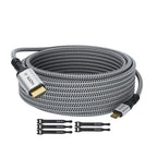 Cable USB C a HDMI de 30 pies, 4K a 60 Hz HDR, chapado en oro trenzado USB 3.1 tipo C a HDMI 2.0 cable Thunderbolt 3/4 compatible con Galaxy MacBook Pro/Air iPad Pro Surface Dell HP con 5 lazos