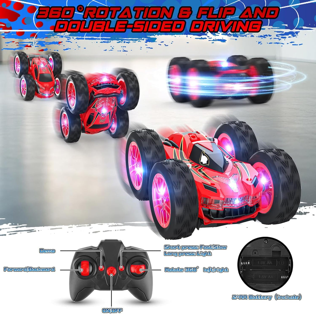 Wupuaait Auto a control remoto para niños, autos de acrobacias a co...