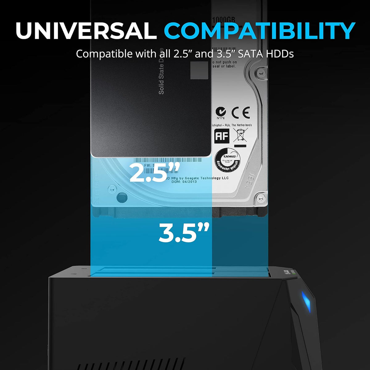 SABRENT USB 3.0 Estación de Acoplamiento para Discos Duros de Doble Bahía y Clonador (EC-HD2B)