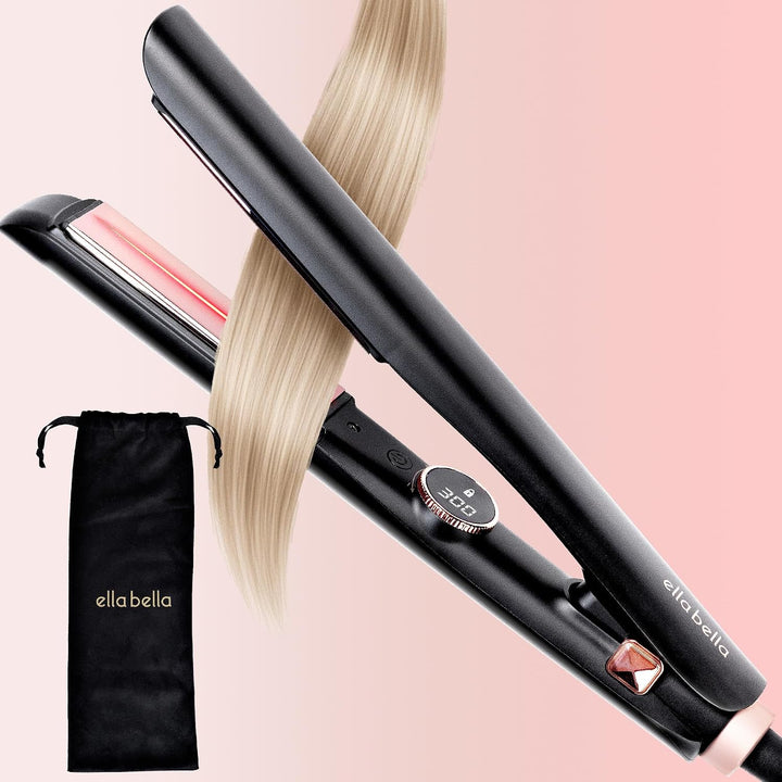 ELLA BELLA® Alisador de cabello delgado con tecnología infrarroja |...