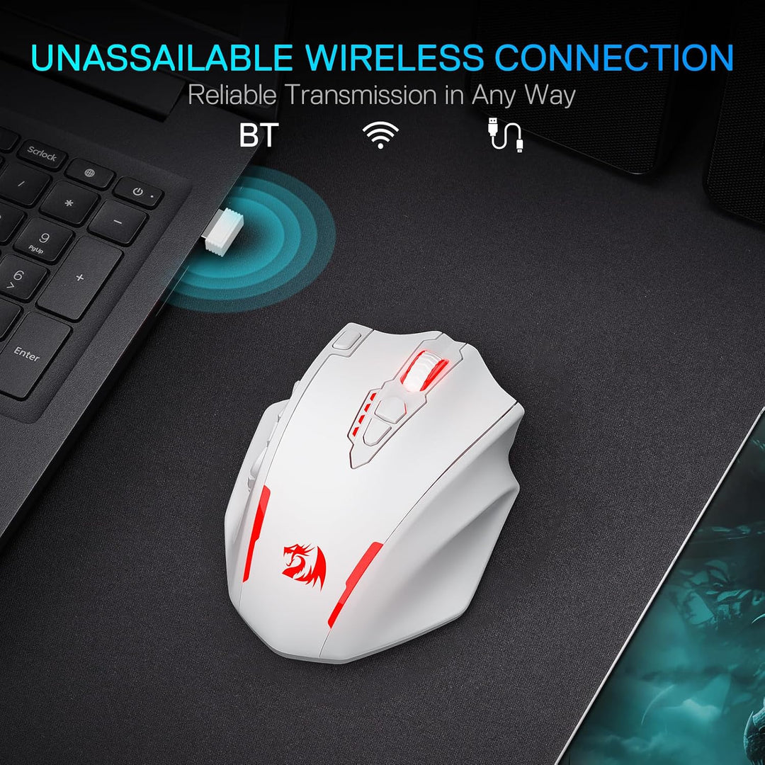 Redragon M913 MAX Mouse inalámbrico para juegos, 26000 DPI MMO rató...